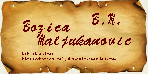 Božica Maljukanović vizit kartica